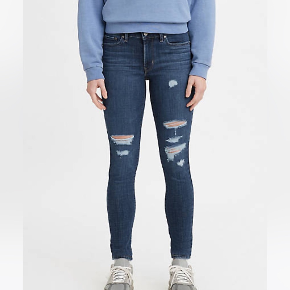 Levi’s 711 skinny jeans with distressing